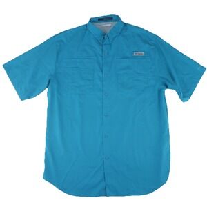 Columbia PFG Men's Outdoors Fishing Vented Shirt Size LT Large Tall Blue